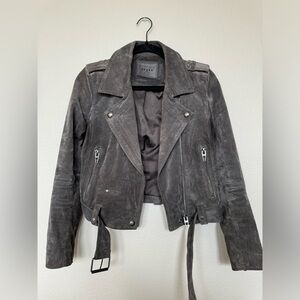 Blank NYC Gray Suede Moto Jacket - size S